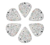 KHiry Confezione da 6 plettri per chitarra con scatola portaoggetti in marmo terrazzo pastello per basso per ukulele elettrico per chitarre acustiche, 0,46 mm