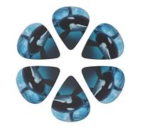 KHiry Confezione da 6 plettri per chitarra con scatola portaoggetti Killer whale Bass Picks per ukulele elettrico per chitarre acustiche 0,71 mm