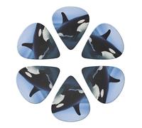 KHiry Confezione da 6 plettri per chitarra con scatola portaoggetti killer whale plettri per basso per ukulele elettrico per chitarre acustiche, 0,96 mm