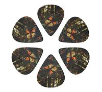 KHiry Confezione da 6 plettri per chitarra con scatola portaoggetti Monarch Butterflies Bass Picks per ukulele elettrico per chitarre acustiche 0,96 mm