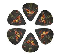 KHiry Confezione da 6 plettri per chitarra con scatola portaoggetti Monarch Butterflies1 plettri per basso per ukulele elettrico per chitarre acustiche 0,46 mm