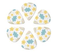 KHiry Confezione da 6 plettri per chitarra con scatola portaoggetti Moon Cloud Star Bass Picks per ukulele elettrico per chitarre acustiche 0,46 mm