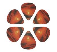 KHiry Confezione da 6 plettri per chitarra con scatola portaoggetti Morning red sky Bass Picks per ukulele elettrico per chitarre acustiche 0,46 mm
