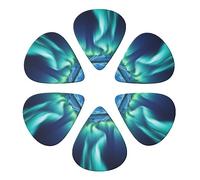 KHiry Confezione da 6 plettri per chitarra con scatola portaoggetti Northern Lights Bass Picks per ukulele elettrico per chitarre acustiche 0,96 mm