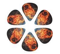 KHiry Confezione da 6 plettri per chitarra con scatola portaoggetti per acqua di fuoco e basso, per ukulele elettrico, per chitarre acustiche, 0,71 mm