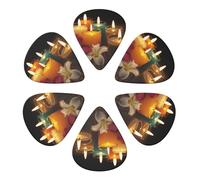 KHiry Confezione da 6 plettri per chitarra con scatola portaoggetti per candele aromatiche, plettri per basso per ukulele elettrico per chitarre acustiche, 0,46 mm