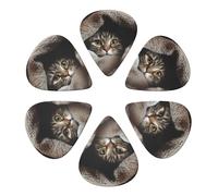 KHiry Confezione da 6 plettri per chitarra con scatola portaoggetti per gatti sotto la coperta per basso, plettri per ukulele elettrico per chitarre acustiche, 0,46 mm