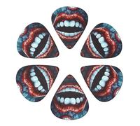 KHiry Confezione da 6 plettri per chitarra con scatola portaoggetti per labbra, plettri per basso elettrico per ukulele elettrico per chitarre acustiche, 0,96 mm