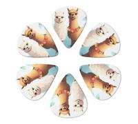 KHiry Confezione da 6 plettri per chitarra con scatola portaoggetti per lama, alpaca, basso, per ukulele elettrico, per chitarre acustiche, 0,71 mm