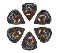 KHiry Confezione da 6 plettri per chitarra con scatola portaoggetti per Rottweiler Dog Art Bass Picks per ukulele elettrico per chitarre acustiche 0,71 mm