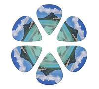 KHiry Confezione da 6 plettri per chitarra con scatola portaoggetti Tahiti Beach1 plettri per basso per ukulele elettrico per chitarre acustiche, 0,96 mm