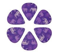 KHiry Confezione da 6 plettri per chitarra con scatola portaoggetti viola elefante per basso per ukulele elettrico per chitarre acustiche, 0,71 mm