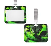 KHiry Porta badge scorrevole per badge da ufficio con finestra trasparente 3D serpente custodia protettiva orizzontale in plastica per carte di credito custodia rigida per patenti di guida pass 11994