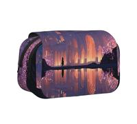 Khkbnb Astuccio grande con scritta "Night in the Castle", astuccio per matite, cancelleria, trousse per cosmetici, forniture per ufficio