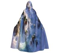 Khkbnb Fantasy Wonderland - Mantello con cappuccio per adulti, costume di Halloween, perfetto per cosplay da strega, feste horror di Halloween
