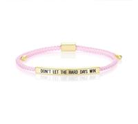 KHKINDPRO Braccialetto con scritta in inglese "Don't Let The Hard Days Win", unisex, realizzato a mano, intrecciato, regolabile, in acciaio inox, regalo ispiratore per mia figlia/migliore amica
