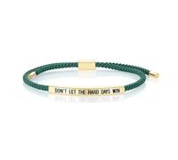 KHKINDPRO Braccialetto con scritta in inglese "Don't Let The Hard Days Win", unisex, realizzato a mano, intrecciato, regolabile, in acciaio inox, regalo ispiratore per mia figlia/migliore amica