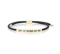 KHKINDPRO Braccialetto con scritta in inglese "Don't Let The Hard Days Win", unisex, realizzato a mano, intrecciato, regolabile, in acciaio inox, regalo ispiratore per mia figlia/migliore amica