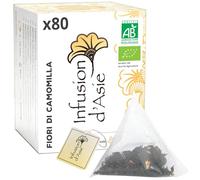 Khla - Fiori di Camomilla Bio - 80 Bustine Piramidali - Per Tisana e Infuso Sera - Sonno e Digestione - Calda o Fredda - Biologica - Floreale e Aromatica - Tè Antiossidanti - Origine Egitto