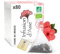 Khla - Fiori di Ibisco Bio - 80 Bustine Piramidali - Tisana e Infuso Benessere - Idratazione e Digestione - Calda o Fredda - Floreale e Aromatica - Tè Biologico Antiossidante - Origine Egitto