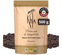 Khla - Pepe Nero di Kampot Certificato Biologico 500g - Pepe di Kampot in Grani Bio - Raro e Delicato - Ingrediente Spezie Cucina - Produzione Limitata - Direttamente dal Produttore - Origine Cambogia