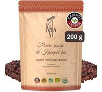 Khla - Pepe Rosso di Kampot Certificato Biologico 200g - Pepe Kampot in Grani Bio - Dolce e Fruttato - Ingrediente Spezie Cucina - Produzione Limitata - Direttamente dal Produttore - Origine Cambogia