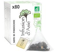 Khla - Semi di Finocchio Bio - 80 Bustine Piramidali - Per Tisana e Infuso Dopopasto - Digestione e Vitalità - Calda o Fredda - Antigonfiore - Tè Antiossidante Biologico - Origine Egitto