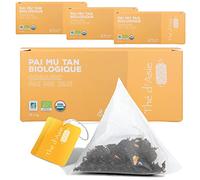 Khla - Tè bianco biologico Pai Mu Tan - Confezione da 80 bustine di tè Piramide - Tè biologico pregiato e raro - Leggero, dolce e floreale - Piramide - Tè asiatico - Origine cinese - Tisane e infusi
