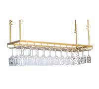 KHLMSRXJ Bar da soffitto con portabottiglie da Vino, Porta Bicchieri da Vino da soffitto per Ristorante, Porta Bicchieri da Vino capovolti, Altezza e Larghezza Regolabili, Oro (Dimensioni: