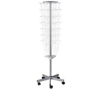 KHLMSRXJ Espositore Girevole da Pavimento per riviste, espositore pubblicitario per Informazioni (Colore: Bianco, Dimensioni: 45 * 45 * 136,5 cm)
