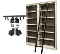 KHLMSRXJ Kit di binari per Scale scorrevoli per Biblioteca, robuste Guide di Scorrimento, per libreria, Magazzino, Bar, Armadio, Ruote Inferiori con Freno (Senza Scala) (Dimensioni: Kit bin