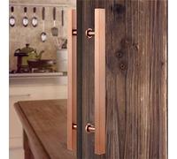 KHLMSRXJ Maniglia per Porta del fienile, Maniglia per Porta d'ingresso Moderna, Maniglie per Porte in Legno e Vetro a Doppia Faccia, cancello d'ingresso Rettangolare in Acciaio Inossidabile