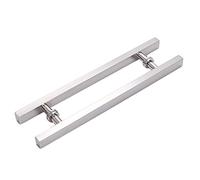 KHLMSRXJ Maniglia per Porta d'ingresso Moderna Maniglia per Porta da fienile a Forma Quadrata Rettangolare Piatta, Maniglia per Porta Scorrevole in Acciaio Inox per Porta in Vetro, ferramen