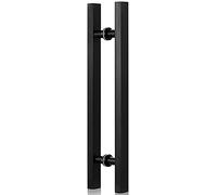 KHLMSRXJ Maniglie per Porte Maniglia per Porta in Vetro Nero Opaco Tubo Quadrato in Acciaio Inossidabile Maniglie per Porta con Barra A T Maniglia per Porta Doccia Porta Scorrevole Porta in