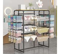 KHLMSRXJ Porta Abiti per impieghi gravosi, Porta Abiti bifacciale Indipendente, Porta Biancheria Intima per Boutique, Porta Abiti al Dettaglio con Gancio, espositore per Calzini, Porta bors