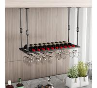 KHLMSRXJ Portabottiglie da soffitto sospeso, Bar, Ristorante, portabicchieri da Vino, Porta Bicchieri da Vino sospesi per la casa, ripiano per Bottiglie di Vino di Grandi Dimensioni con STR