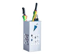 KHLMSRXJ Portaombrelli, Portaombrelli Portaombrelli Portaombrelli Quadrato in Metallo, Portaombrelli Autoportante per Ingresso (Bianco 23 * 23 * 50 cm)