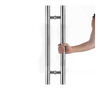 KHLMSRXJ Versione aggiornata della Maniglia per Porta in Vetro Spesso, Maniglia per Porta Scorrevole in Tubo Tondo in Acciaio Inossidabile/Maniglia per Porta del fienile, 8 Misure