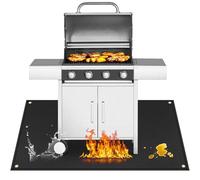 Khongoo Tappetino ignifugo per barbecue, protezione da soffitto per terrazze, tappetino per barbecue, per esterni, facile da pulire, per barbecue a carbonella, per barbecue a gas, 75 x 120 cm