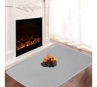 Khongoo Tappetino ignifugo per stufa, 100 x 60 cm, spessore 1 mm, grigio | Piastra parascintille, nucleo in fibra di vetro, resistente al fuoco, protezione per pavimento e tappeto, facile da pulire