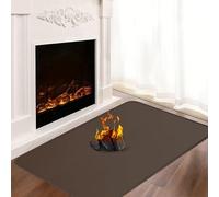 Khongoo Tappetino ignifugo per stufa, 60 x 40 cm, spessore 1 mm, marrone | Piastra parascintille, nucleo in fibra di vetro, resistente al fuoco, protezione per pavimento e tappeto, facile da pulire