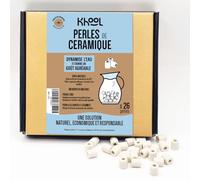 KHOOL | 25+1 Perle di ceramica EM* naturali | Filtro acqua rubinetto e caraffa filtrante | Migliora il gusto dell’acqua | Anticalcare naturale | Utilizzabili in lavatrice o lavastoviglie | 10 mm