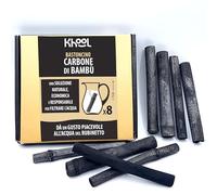 KHOOL | 8 bastoncini grandi di carbone attivo di bambù | Purificatore acqua naturale | Ø 2-3 cm | 1 bastone = 1,5 L | Per bottiglia, caraffa filtrante, filtro acqua potabile