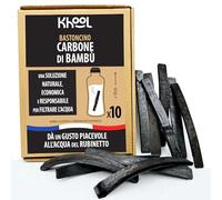 KHOOL | Set di 10 bastoncini di carbone di bambù purificatore d'acqua | Origine Francia | 1 bastone = 50 cl | Per purificare e dare un sapore migliore all'acqua in una BOTTIGLIA, CARAFE o GOURDE