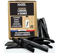 KHOOL | Set di 15 bastoncini di carbone di bambù purificatore d'acqua | Origine Francia | 1 bastone = 50 cl | Per purificare e dare un sapore migliore all'acqua in una BOTTIGLIA, CARAFE o GOURDE