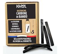 KHOOL | Set di 5 bastoncini di carbone di bambù purificatore d'acqua | Origine Francia | 1 baton = 50 cl | Per purificare e dare un sapore migliore all'acqua in una BOTTIGLIA, CARAFE o GOURDE