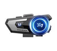 Khptop Casco Moto Bluetooth Integrato, Casco da Sci, CVC Riduzione del Rumore, Stereo, Risposta Automatica, 90 Ore di Lettura, Tweeter Slim, 1000mAh