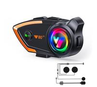Khptop Intercom Casco Moto Moto Cuffie Bluetooth 500m 2 Ride Cuffie Bluetooth Citofono Cuffie con CVC Rumore qualità audio Altoparlante Sistema di Comunicazione Moto/Motoslitta/Bicicletta/Sport Y80