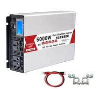 KHRKHHXLA Inverter per auto 8000 W max. 12 V/24 V/48 V/60 V CC a 220 V CA, 2 prese universali e schermo a colori intelligente, onda sinusoidale pura (5000 W, 24 V-220 V)