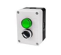 KHRKHHXLA Nuovo Interruttore a Pulsante Impermeabile autosigillante con 2 Fori Start Stop 220V con Spia Luminosa Interruttore di Arresto for Industria elettrica(Green Light knob)